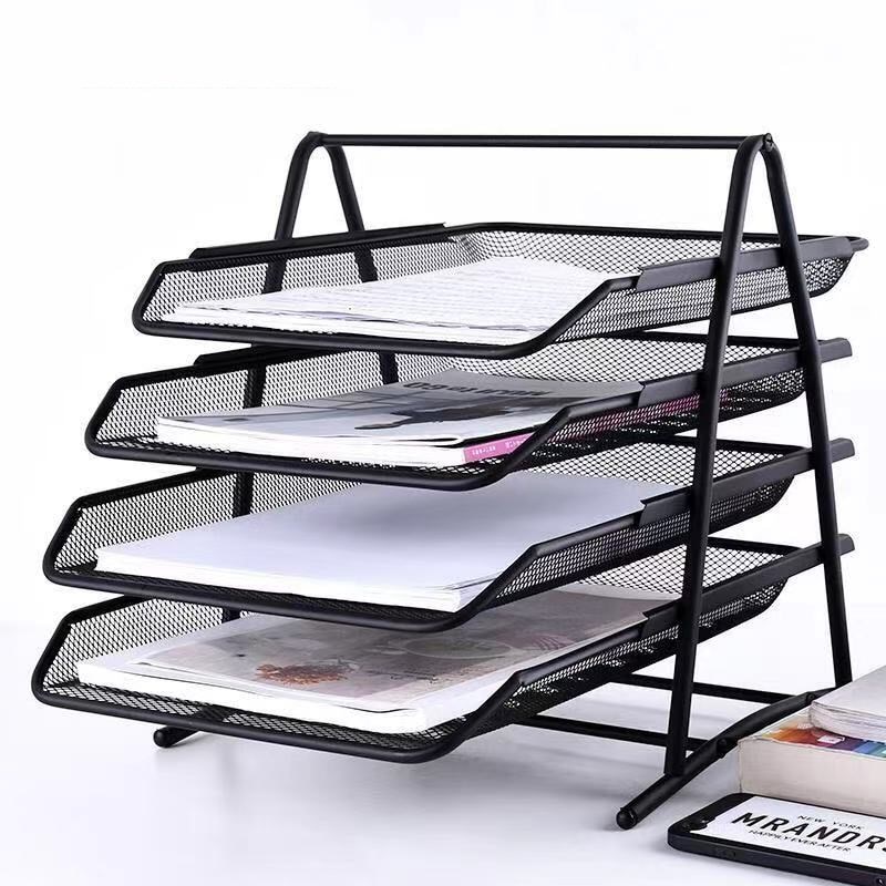 Office Filing Trays Holder A4 Document Letter Paper Wire Mesh Storage Organizer Metal Wire Storage Holder