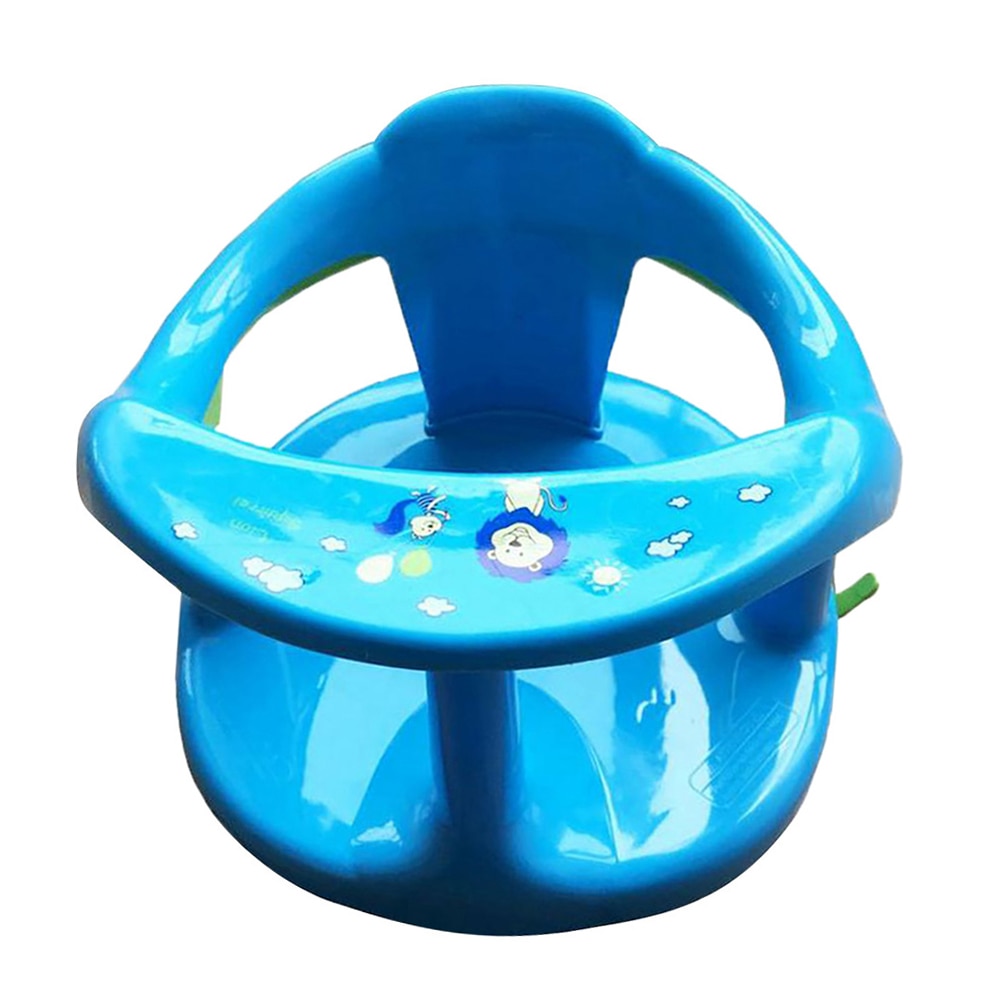 siège de bain bébé siège de baignoire en plastique avec Support de dossier et ventouses sièges de baignoire: Bleu