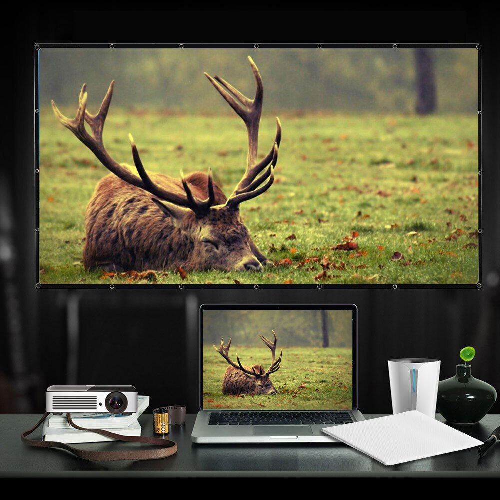 120-inch Projector Screen Anti-Crease Foldable Indoor Outdoor Projector Screen for Home Theater 16:9 HD Portable Projection