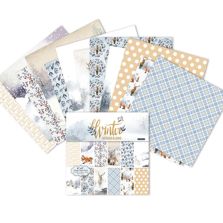 Carnet De Papiers à Scrapbooking Stamperia 'Quiet Days' - 20.3x20.3 Cm, Papier Acide, Motifs Unis Face