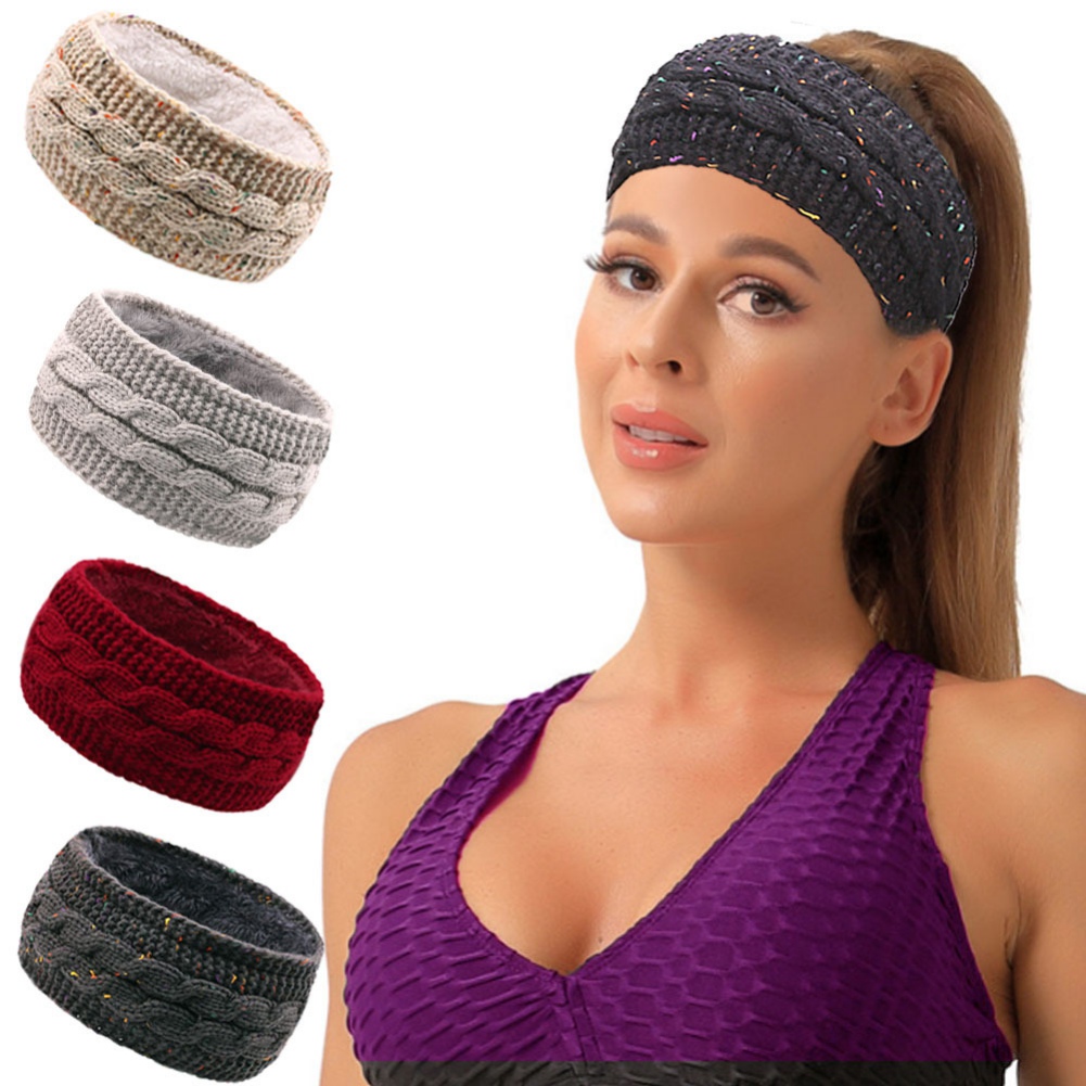 Diadema de lana para hombre y mujer, cinta para el pelo para Yoga, para mantener el calor, para Otoño e Invierno