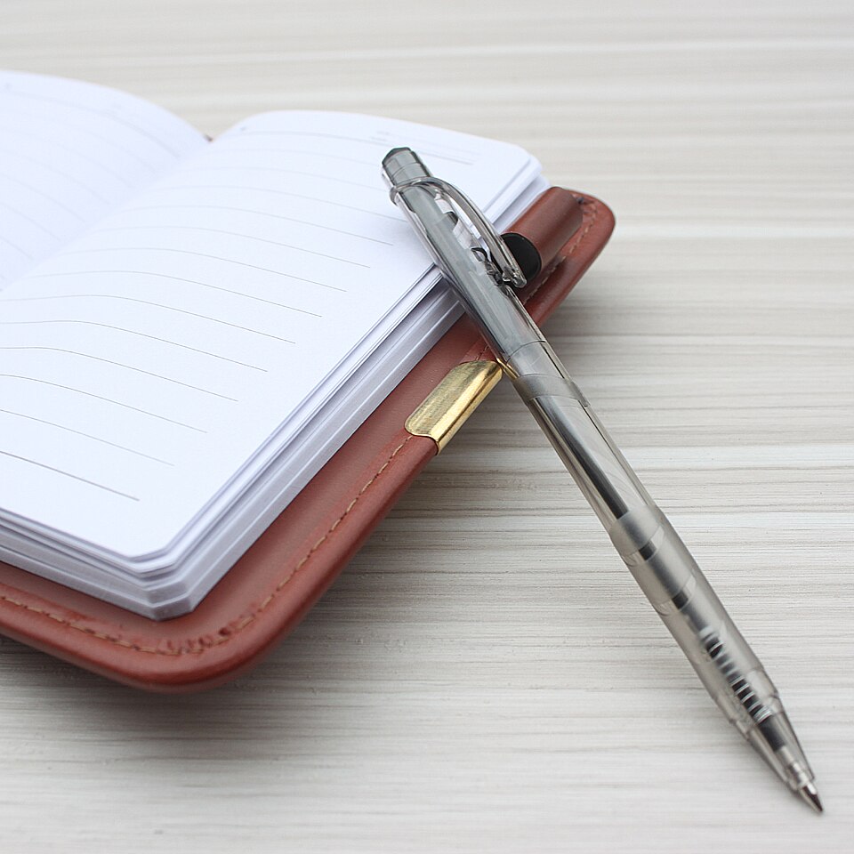 A6 Kleine Business Notebook Retro-Stijl Lederen Notebook Kantoor Leren Notepad Wordt Geleverd Met Een Bal Pen Planner Voor Briefpapier