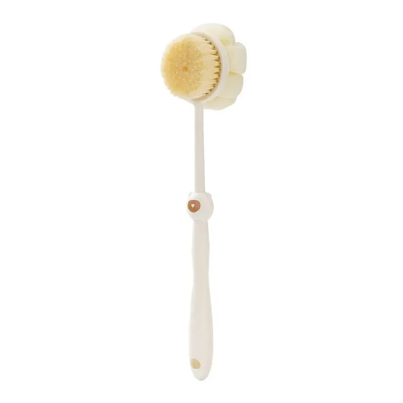 Zweiseitige Dusch-Körperbürste, Silikon, langer Griff, Badezimmer-Waschbürste, Bademassage, Rücken, Körper, Peeling-Bürste, Badezubehör: Schwarz