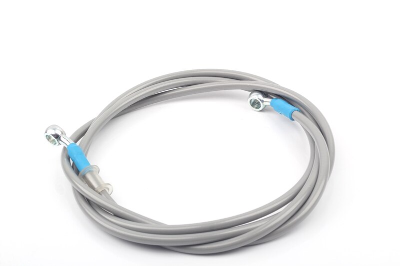 MOSDA Universal 400mm - 2200mm Motorcycle Hydraulic Brake Hose Line Cable 28 degrees 10mm Banjo Pipe Line Braided oil hose: gray 180cm