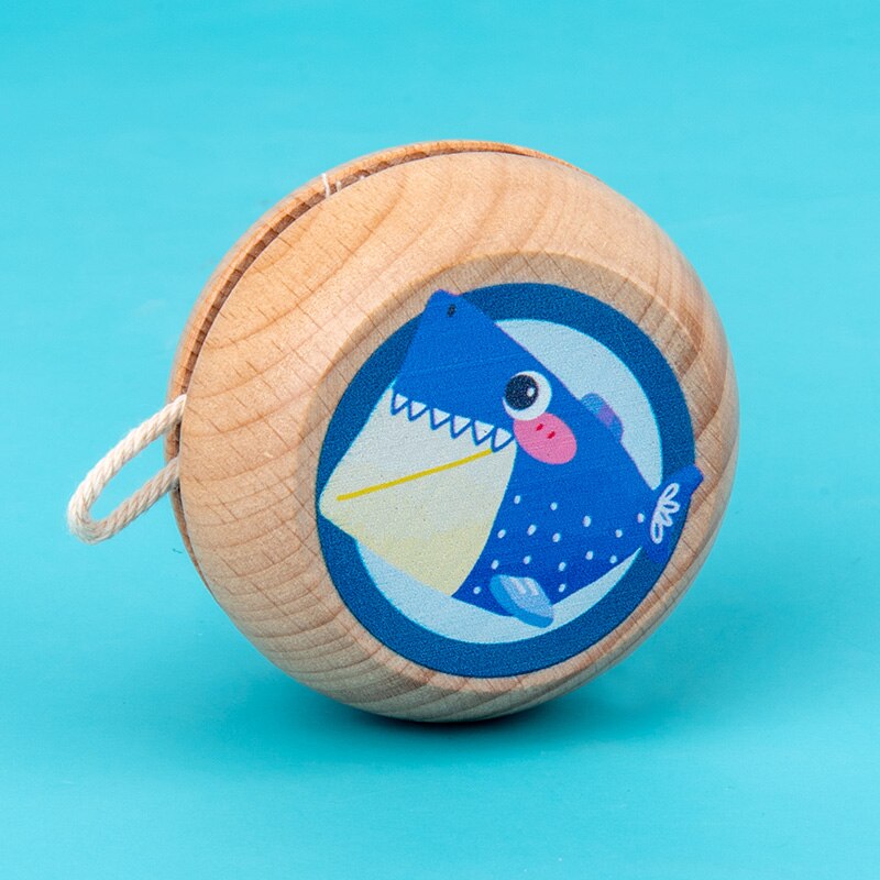 Bola de YOYO de dibujos animados de madera para niños, 6 estilos, juguetes para niños, agarre/movimiento, desarrollo de habilidad, juguetes clásicos chinos para niños: Gris