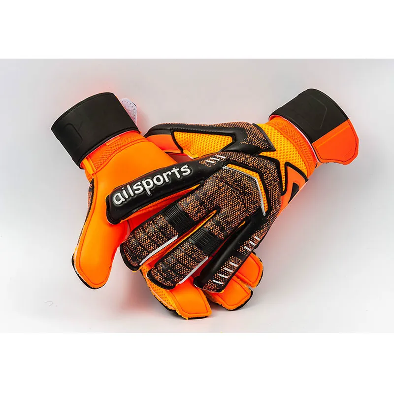 freundlicher Männer Professionelle FußBall Torwart Handschuhe 4mm Latex Mit Finger Schutz freundlicher Erwachsene FußBall Torwart Handschuhe Schutz: Gold / XS