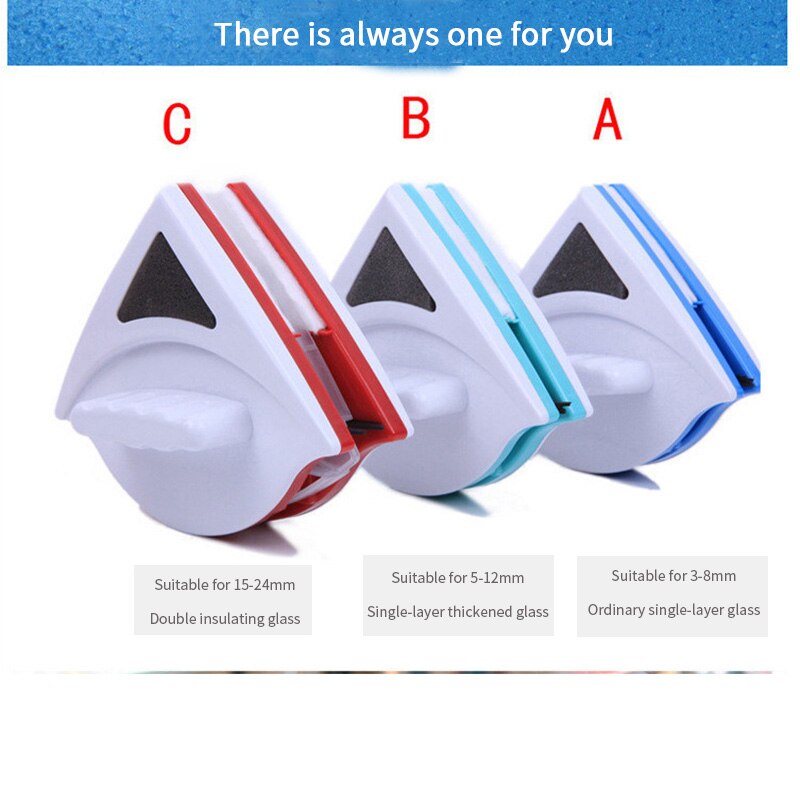 Husholdnings magnetisk vinduesviskerglasrengøringsmiddel dobbeltsidet magnetisk børste vinduesglasbørste til vask af rengøringsværktøj