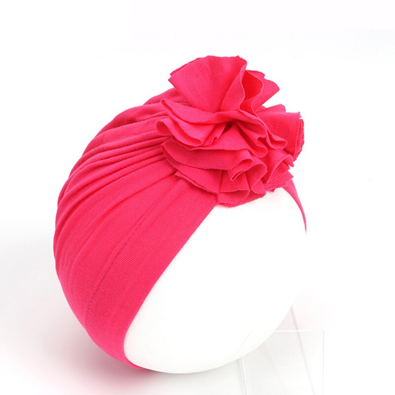 16 farver baby pandebånd turban blomster piges hår tilbehør til børn blød turban hårbånd pandebånd børn hovedbeklædning: Rosenrød