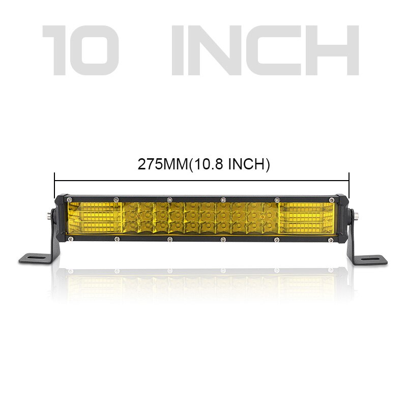 Slim LED Light bar 10'' 20 inch combo beam Dual row Yellow led bar off road fog light for Niva lada 4x4 Car truck ATV 12V 24V: 10 inch yellow light
