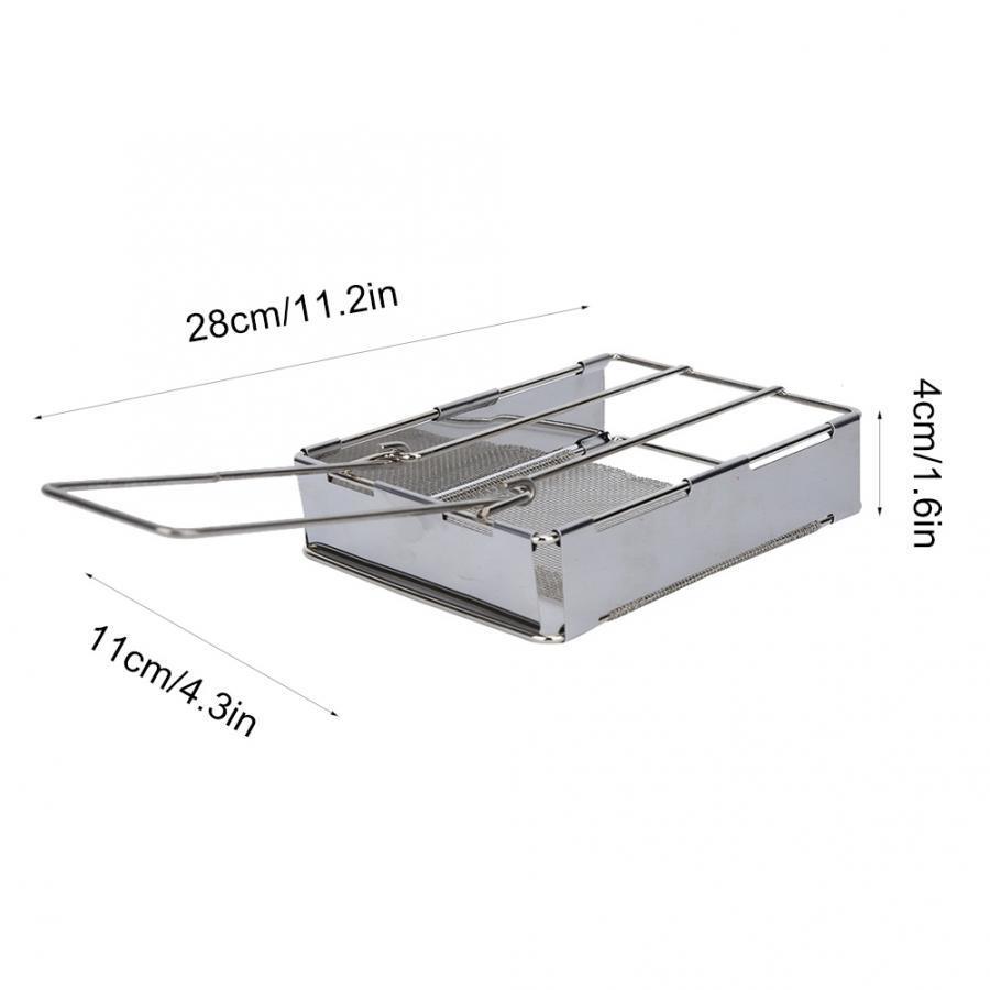 Folding BBQ Grill Stainless Steel Mini Portable Folding Barbecue Grill BBQ Bread Sausage Grilling Rack