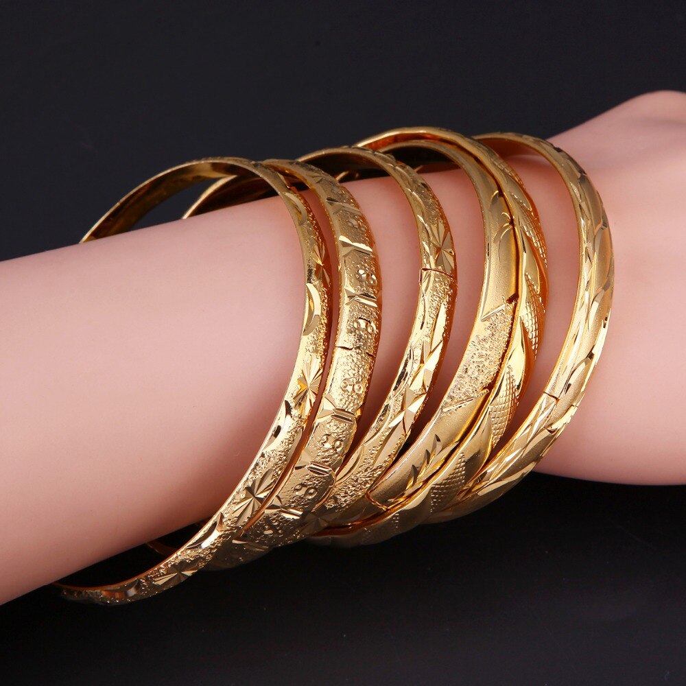 Etíope Dubai Jóias de Ouro Mulheres Pulseiras Pulseiras Bangles Para Etíope África Árabe Bangles Jóias