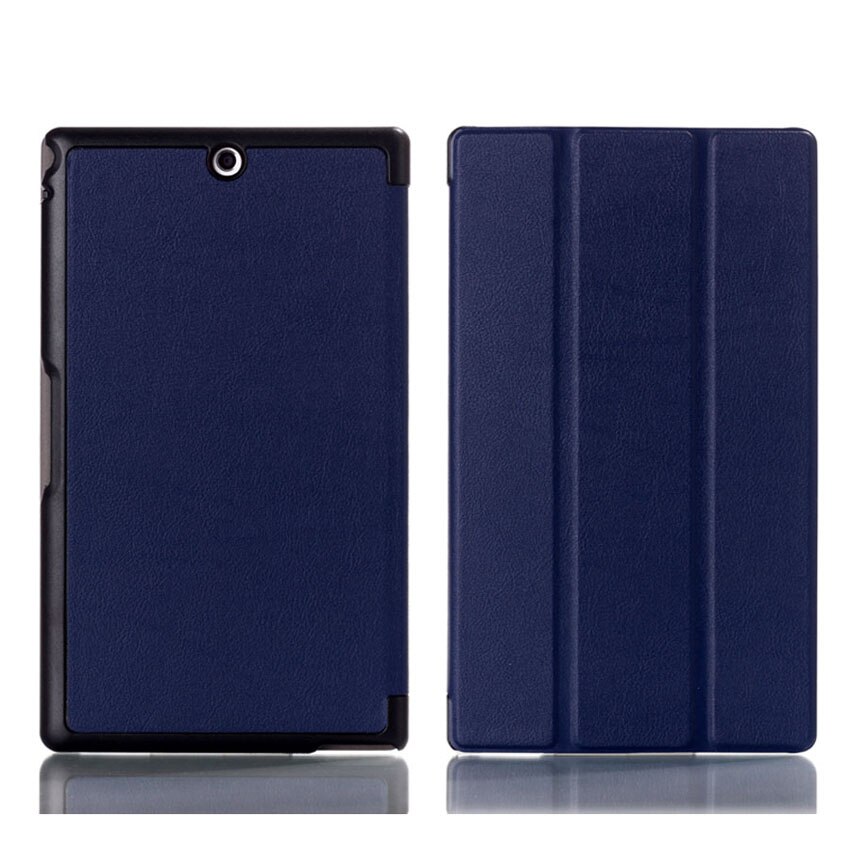 PU Leather Tablet Case for Sony Xperia Z3 8" - Shockproof, Anti-Dust Cover + Screen Protector + Stylus: Dark Blue