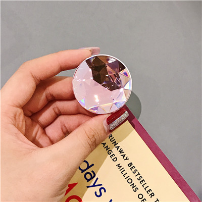 Luxury Colorful 3D gem Popular Round Mobile Phone Folding Stretch Bracket Phone Holder Case Finger Holder Mobile Phone Stand: 2