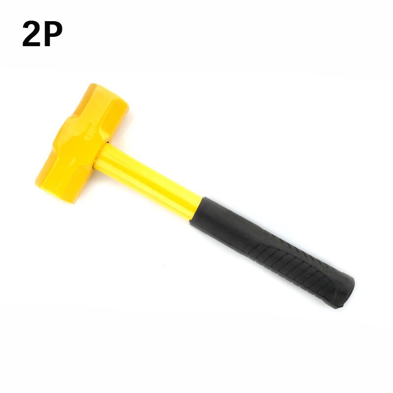 High Carbon Steel Square Hammer 2p3p4p Rubber Handle Non-slip Hand Tool Hammer For Industrial Buildings: 2P