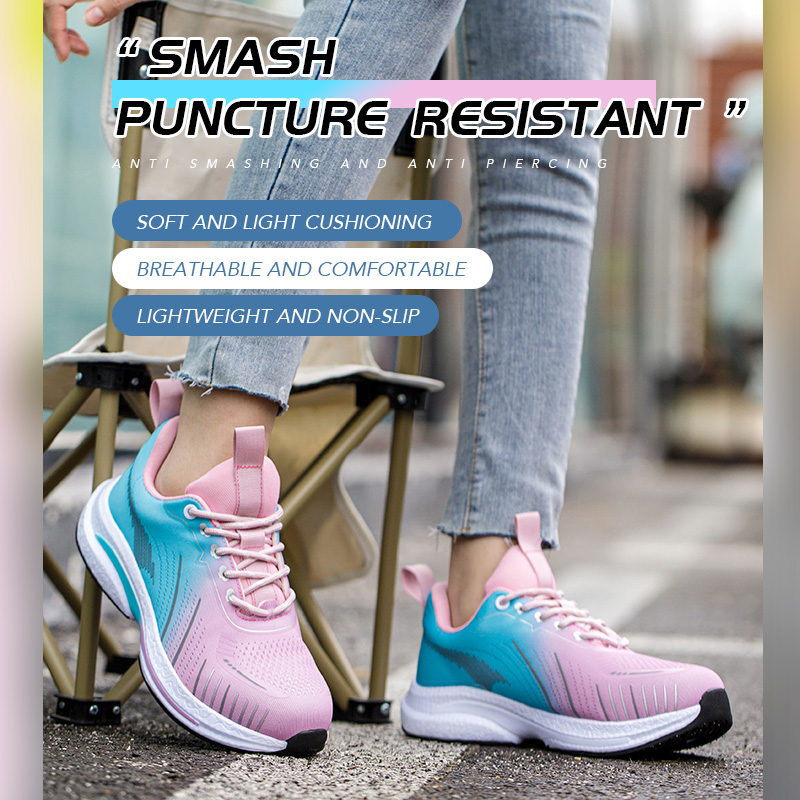 Steel Toe Safety Shoes Women, Anti-Puncture Anti-Smash Non Slip Industrial Work Boots, Lightweight CE Work Safety Shoes