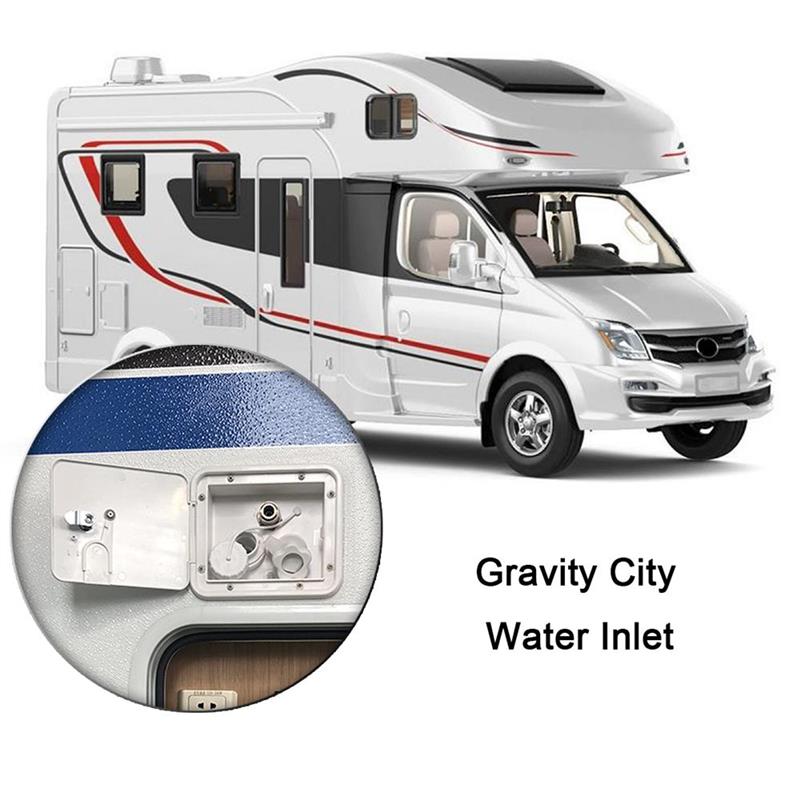 Compuerta de entrada de relleno de agua por gravedad de ventilación de 1/2 pulgadas para casas de caravana, Material ABS estabilizado UV con llaves