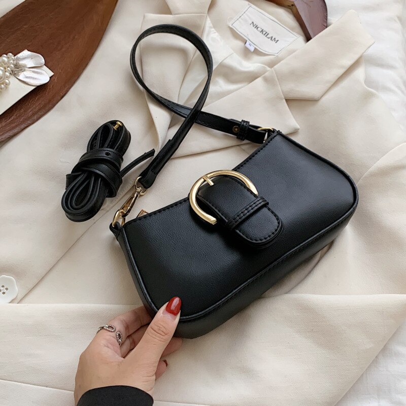 Solid Color PU Leather Small Bags For Women Lady Shoulder Crossbody Bag Female Travel Bags And Purses