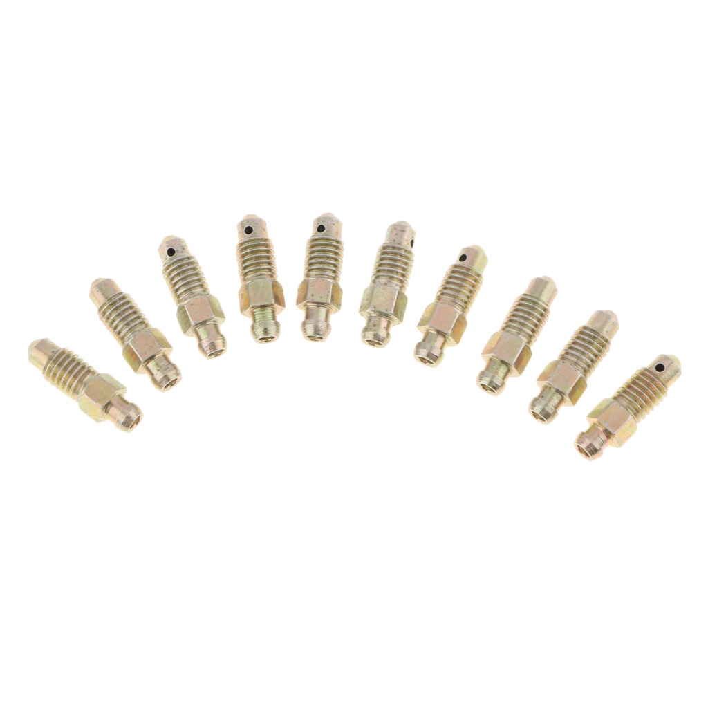 10 deler erstatningsbil motorsykkel 25mm bremseutluftingsskruer  m8*1.25mm