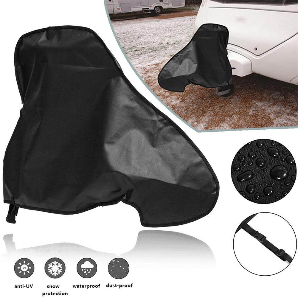 Car Accessories PVC Car Universal Waterproof Caravan Towing Hitch Cover Trailer Rain Snow Dust Protecter Black Pvc Trailer Cover