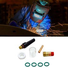 9 Pcs #10 Pyrex Glass Cup TIG Welding Gas Lens Parts Practical Glass Chuck Set Suitable For WP-17/18/26 TIG Welding Torch