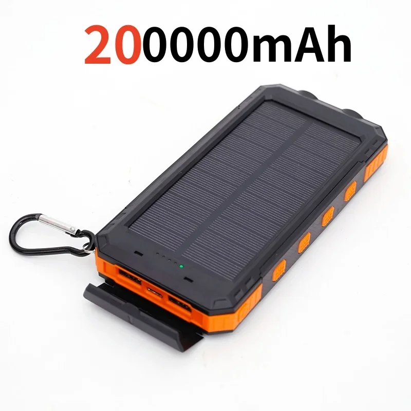 200000 mAh Solar- Energie Bank draussen Tragbare Ladegerät Wasserdichte Externe Batterie Dual USB Ladung Powerbank LED Licht Neue: Grün