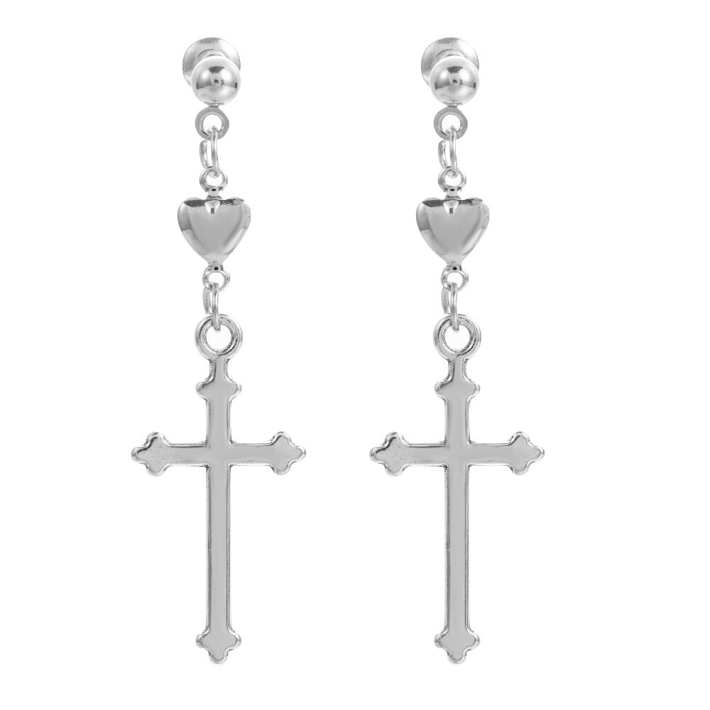 Vrouwen Mode Punk Cross Hanger Kraakbeen Dangle Oorbellen Sieraden Aretes De Mujer Modernos 2022: AQ107