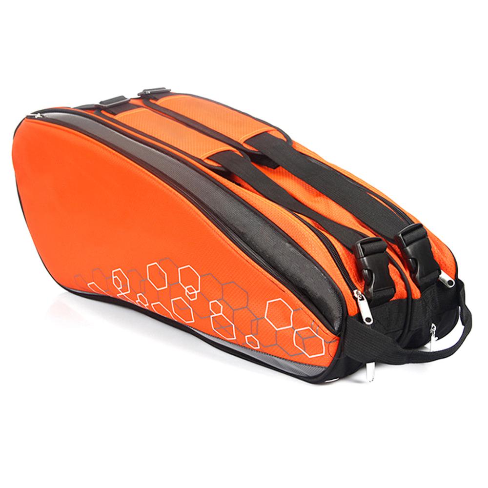 3 lag vandtæt tennistaske racket sportstaske ketcher rygsæk badmintontaske tilbehør med 6-12 ketsjere: Orange