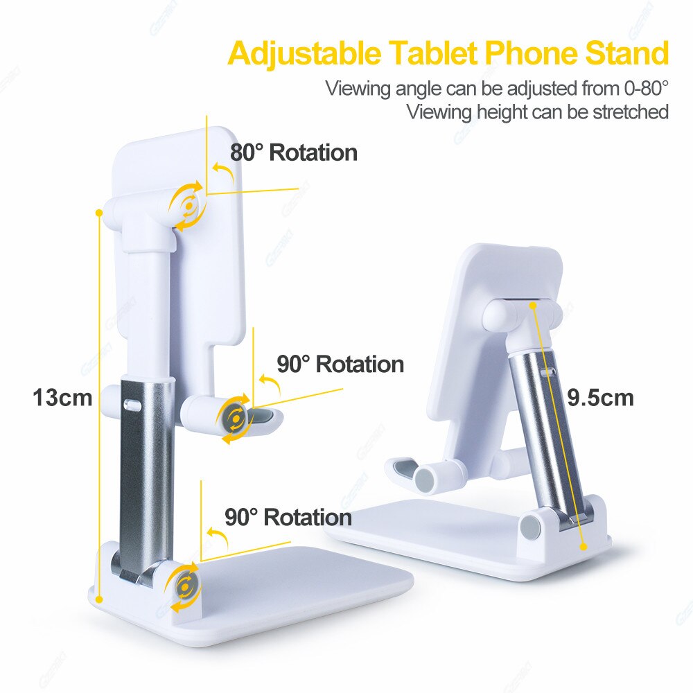 Fully Foldable Tablet Stand Adjustable Desktop Tablet Holder Stand For iPad Samsung Xiaomi Tablet Mount Support 3.5-12.9'' Phone