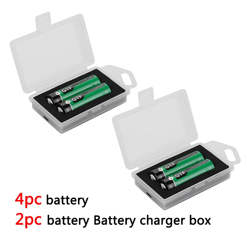 GTF1.5V USB AA li-ion Battery 2800mwh 1900mah 100% capacity li-polymer USB rechargeable battery Box USB cable: 4pc battery and box