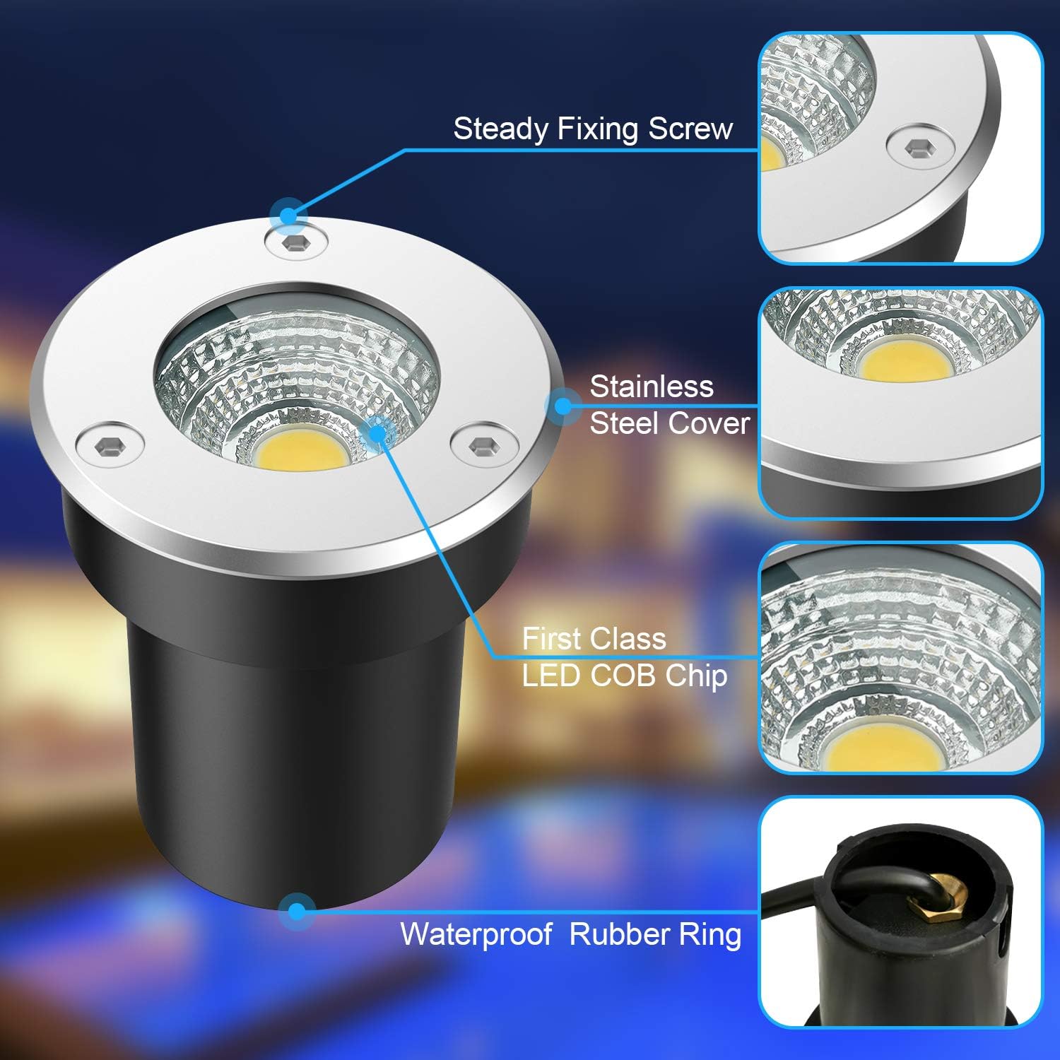 Vattentät 5w 10w 3w led-jordlampa marklampa för trädgårdsgång utomhus, nedgrävd gårdslampa, landskapslampa