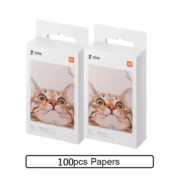 Xiaomi Mijia AR – imprimante de poche Mi ZINK, feuilles d&#39;impression Photo auto-adhésives pour Xiaomi 3 pouces Mini imprimante Photo de poche: 100Pcs