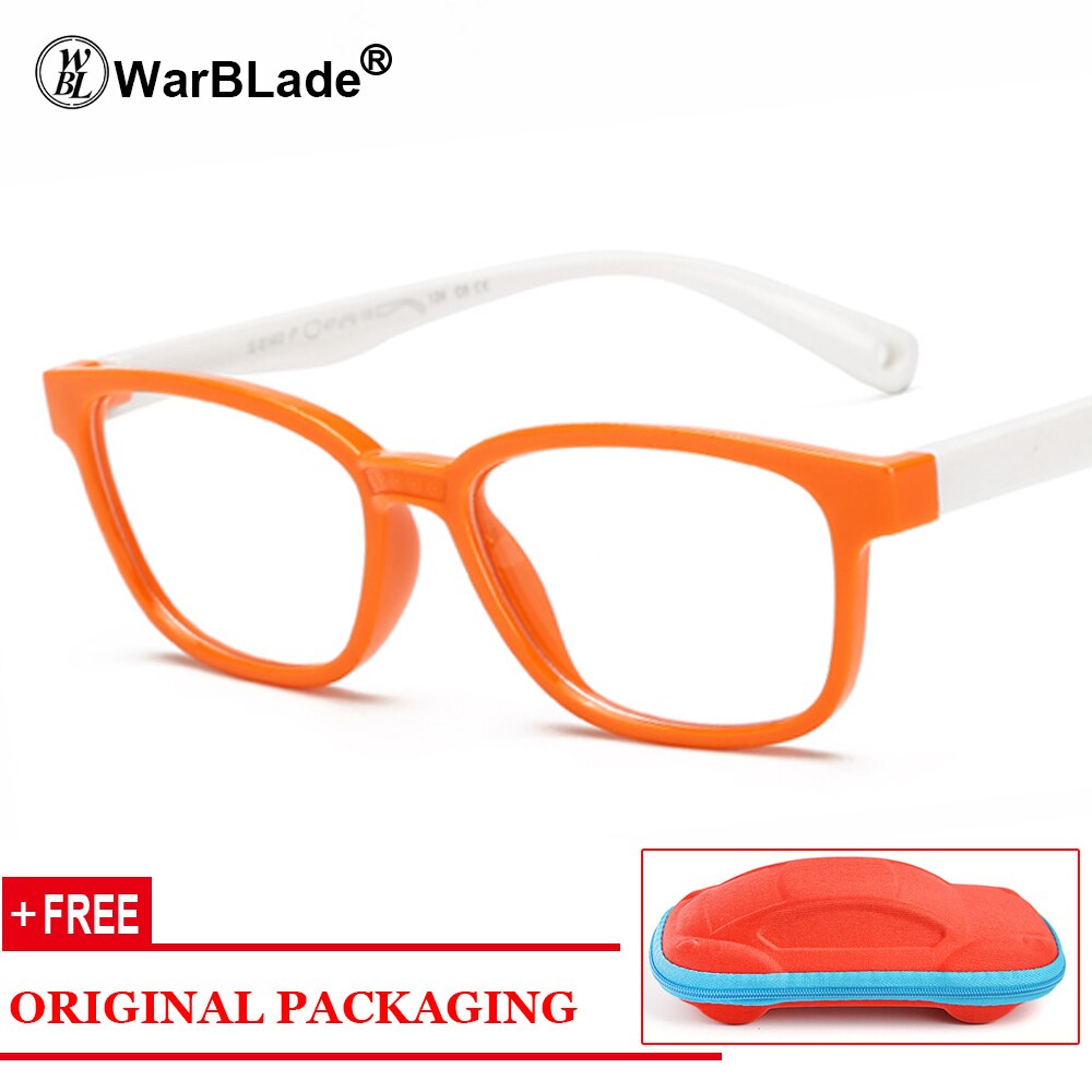 Gafas de silicona para niños y niñas, montura Flexible para gafas, estuche gratis
