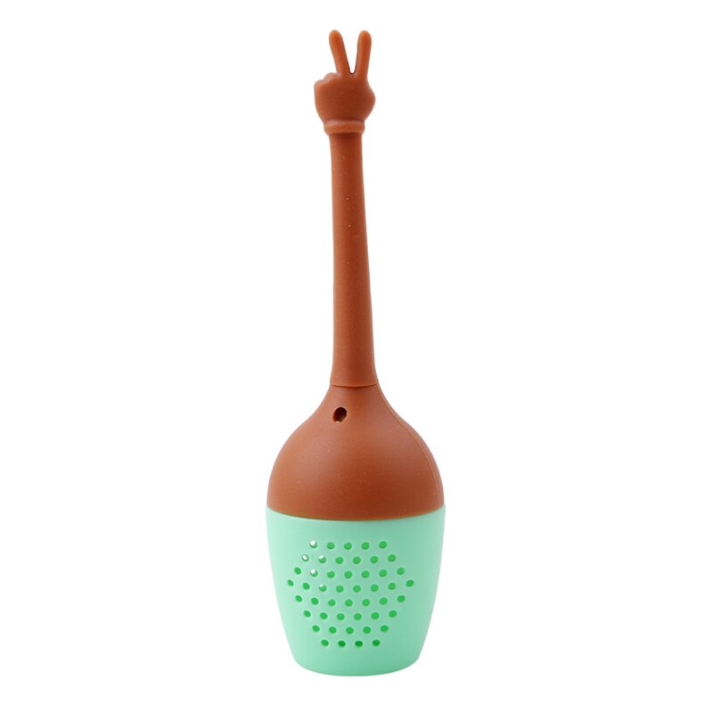 1pc svart tesil handgester tefilter silikon tesil ört krydda infusionsfilter diffusor köksredskap: Seger