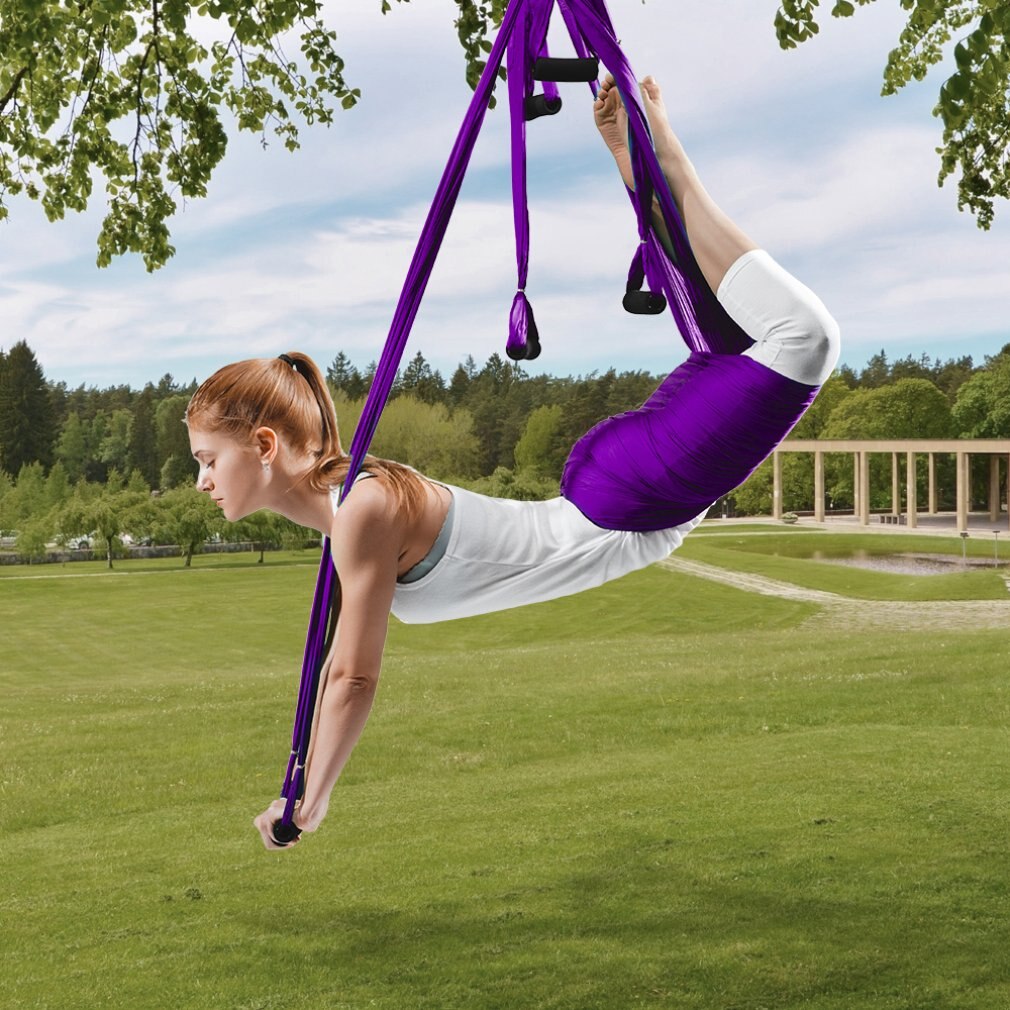 Aerial yoga hængekøje 6 håndtag rem hjemme gym hængende bælte swing anti-tyngdekraft antenne trækkraft enheder