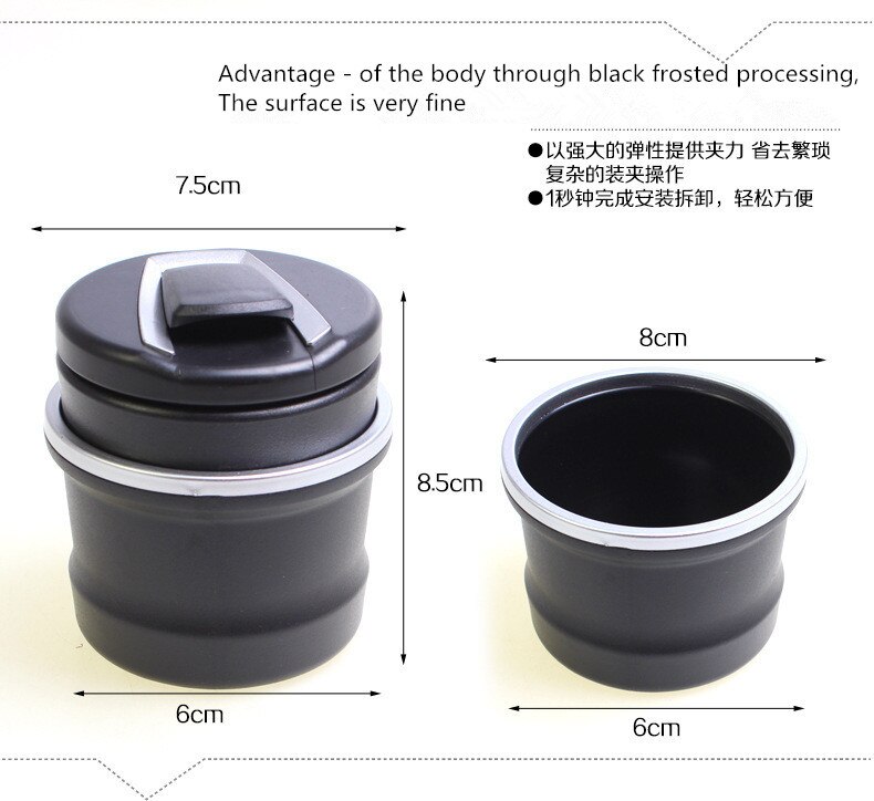 LED Portable voiture camion Auto porte-cendrier tasse noir pour citroën c3 c4 c5 c2 c4l Peugeot 3008 accessoires