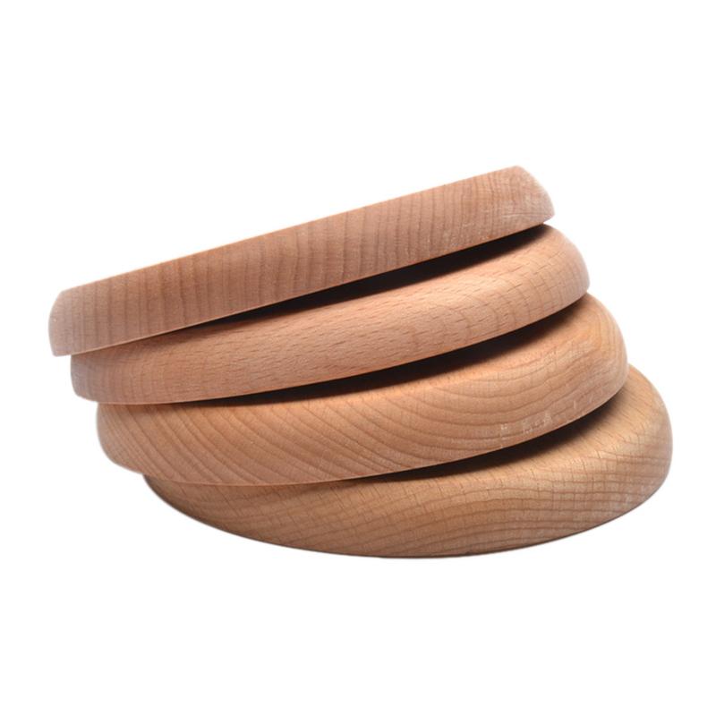 Massivt træ runde bakke naturlige bøg plader træ bordservice bøg træ runde plade håndlavet sushi skål #eo