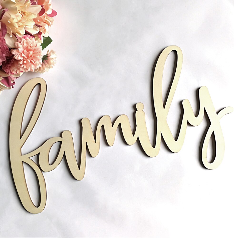 Wall Wood Home Decor Sign Family/Gather Wooden Letters Alphabet Word Decoration for Photoes Wall Wedding House Decoration