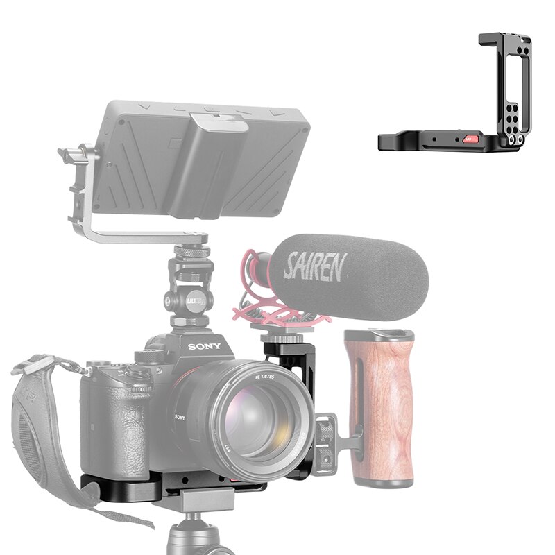 A7III Dslr L Plate Bracket Voor Sony A7R3 A7M3 Verticale Schieten Mount Met Verlengen Koude Schoen Voor Microfoon Led Licht vlog Plaat