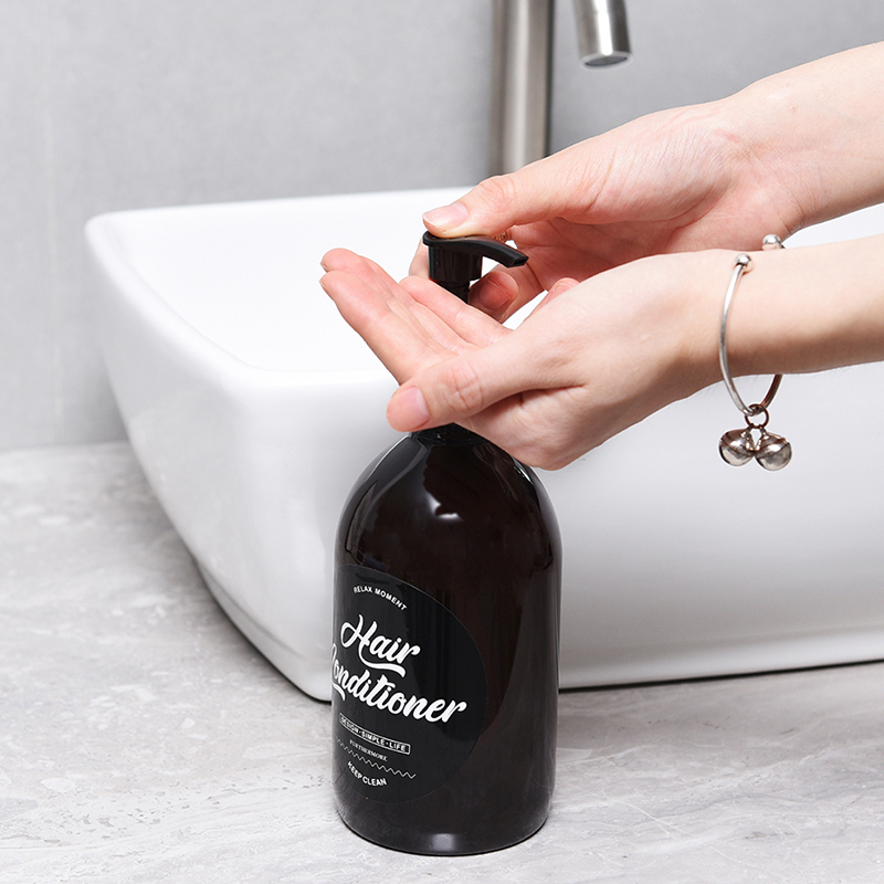 Navulbare Bruin Zeep Fles Badkamer Douche Gel Shampoo Lege Flessen Plastic Drukken Lotions Container 500Ml