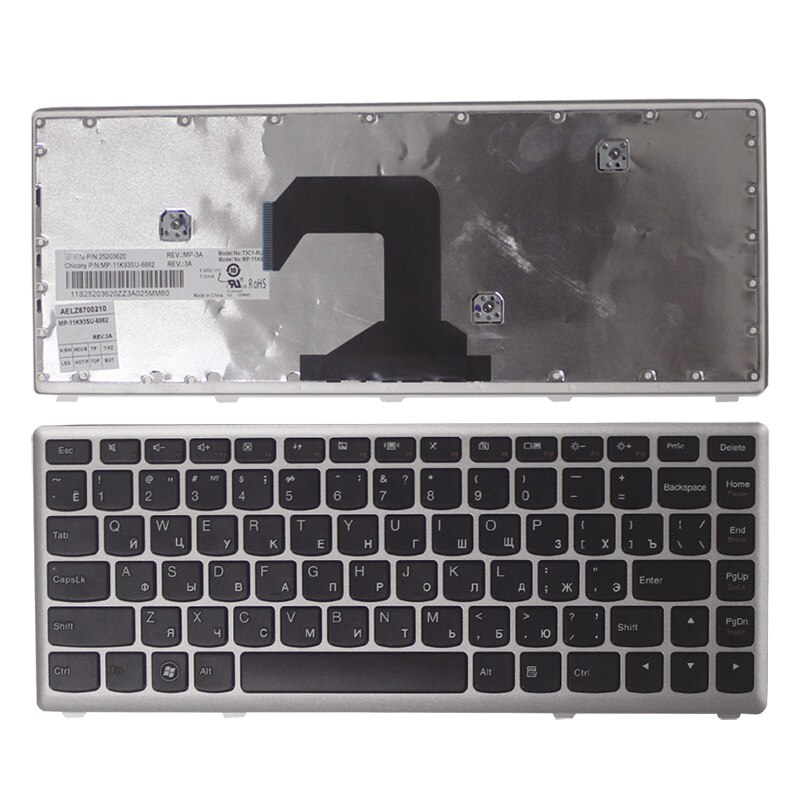 Russian Laptop keyboard for LENOVO IdeaPad U410 RU keyboard with silver Frame MP-11K93SU-6862