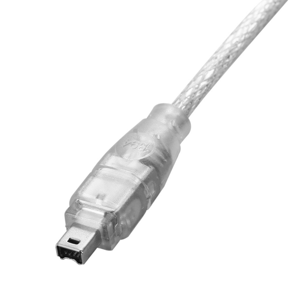 1.2m USB 2.0 Male Naar Firewire iEEE 1394 4 Pin Male iLink Adapter Kabel Man Op Man kabel Zilver & Transparant