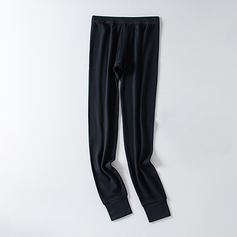 Pantalon Thermo en coton pour homme, sous-vêtements thermiques, respirant, hiver sous-vêtement thermique: Black Men Pants / 2XL