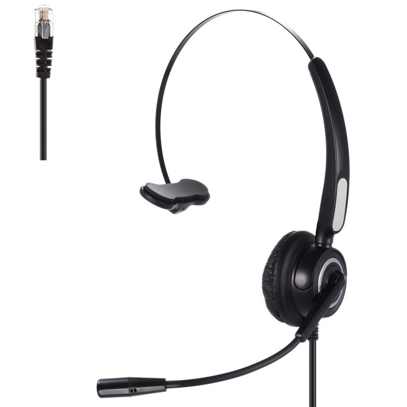 RJ9 Callcenter Hoofdtelefoon Mono Hoofdtelefoon Ruisonderdrukking Headset Call Hoofdtelefoon Met Microfoon