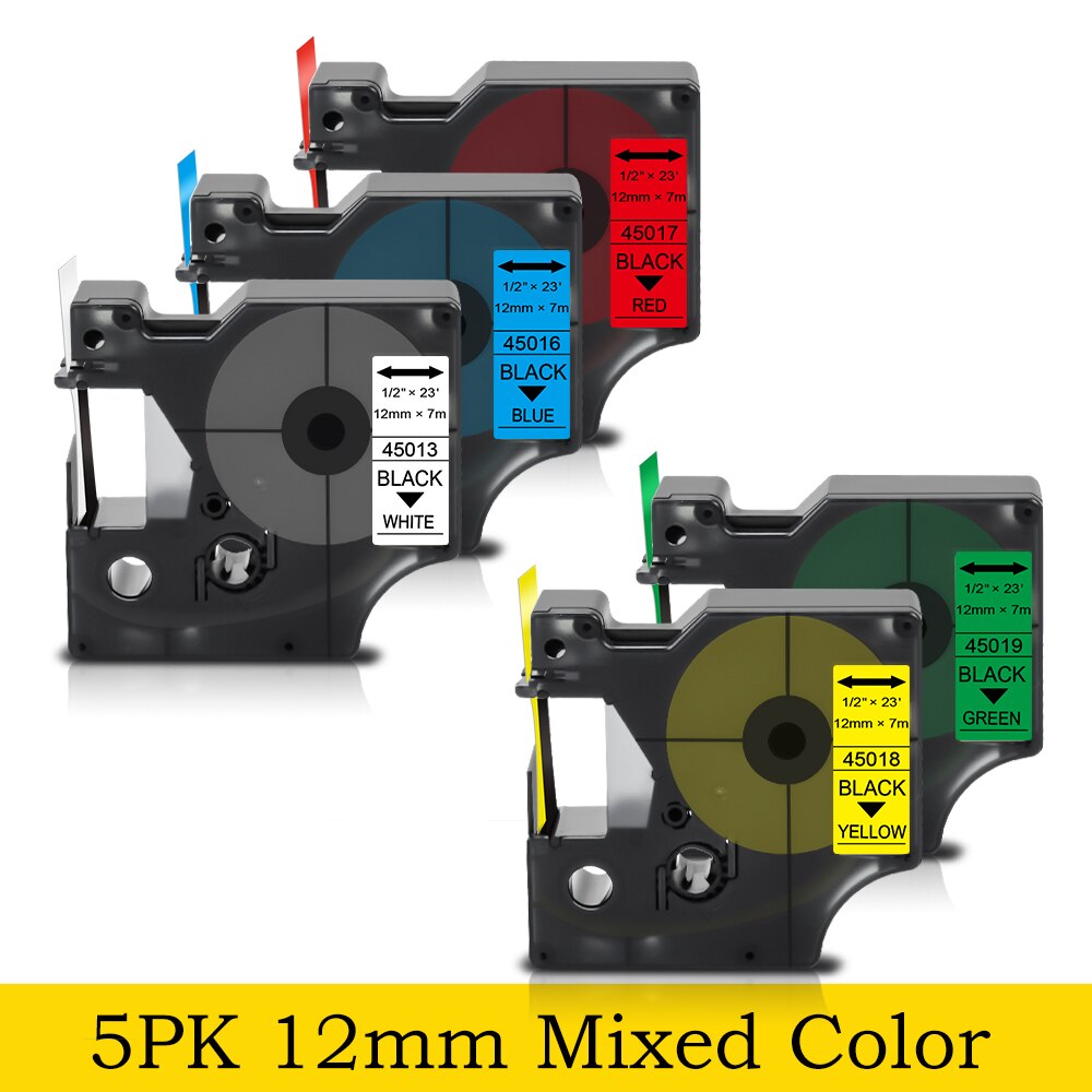 Hard Case Voor Dymo Labelmanager 160 280 Colorpop Label Printer Eva Doos Dragen Beschermende Case Tas Voor Dymo D1 45013 label Tape: 5 Color Set 1