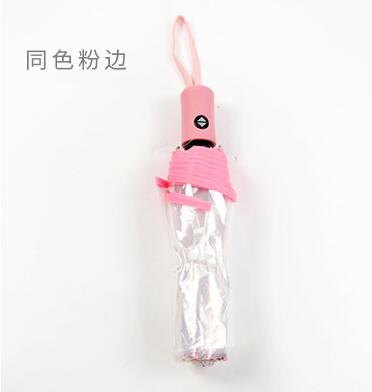 8 rippe transparent regenschirme voll automatische klapp dach für weibliche frauen klar sonnenschirm kompakte outdoor regen paraguas YS004: B pink