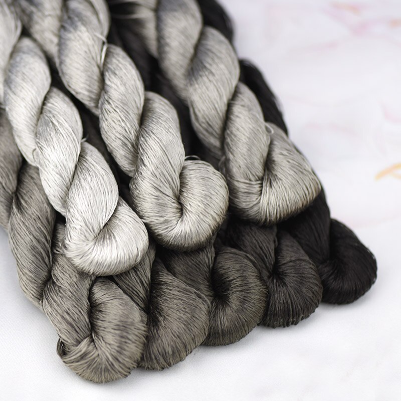 1pcs/400m silk embroidery thread / 100% silk thread /hand embroidery embroider cross stitch/leaden grey/8 pure colors