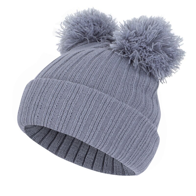 Kinderen kids winter hoed en pompom hoed wollen voering pompom peas baby meisje jongen hoed Baby Mutsen Kids Oor hoed