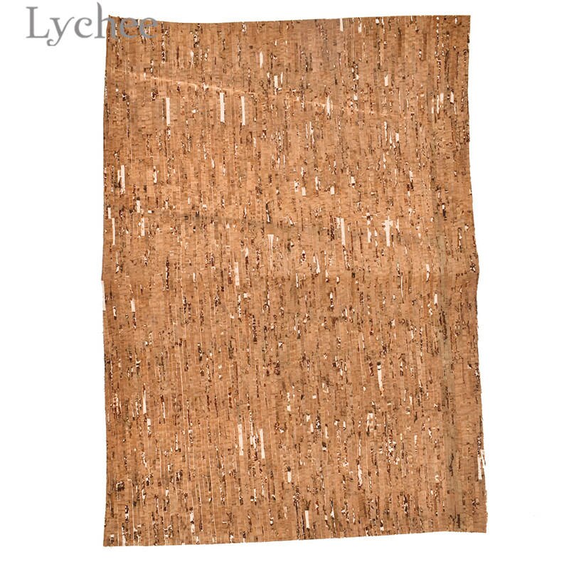 Lychee Life 21x29cm A4 Soft Cork PU Fabric Wood Grain Synthetic Leather DIY Material For Handbag Belts Garments: 2