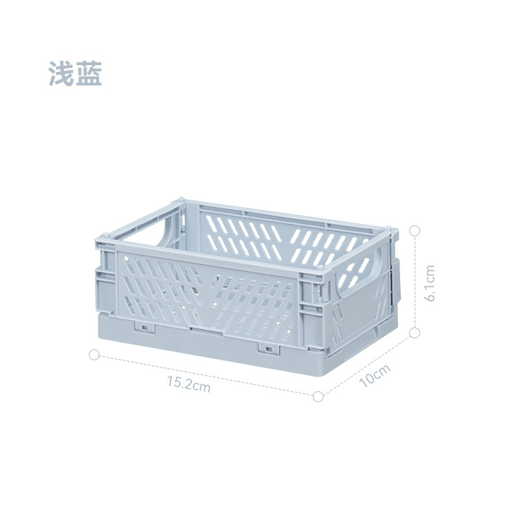 Cesta de almacenamiento plegable de escritorio Ins, caja de almacenamiento apilable de plástico para artículos diversos, juguete, aperitivos, organizador de escritorio Kawaii para estudiantes: Multicolor