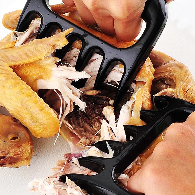Tenedor de barbacoa con forma de garra de oso, triturador de carne, herramientas de parrilla, accesorios de cocina, sin BPA, utensilios de cortar Manual, 2 uds.